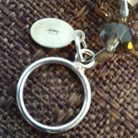 8’’ Vintage Donna Dressler 925 Sterling Silver Art Glass Crystal Bracelet - Picture 7 of 10